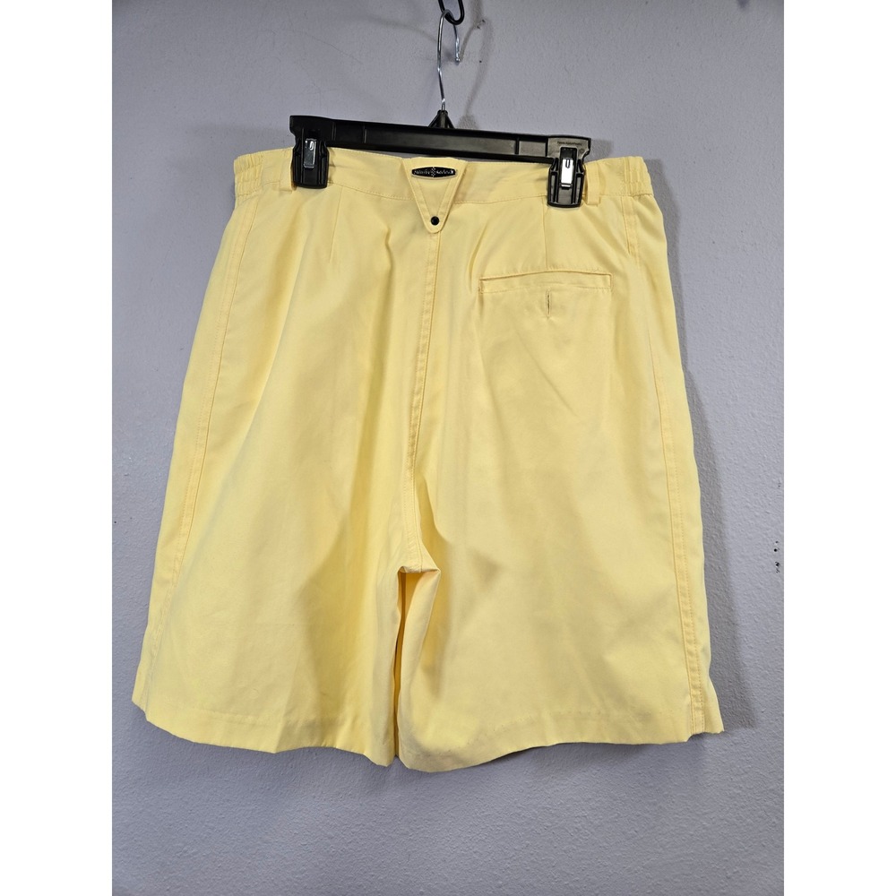 Jamie Sadock Golf Athletic High Rise Zip Pocket Bermuda Shorts Yellow Size 8 - Picture 4 of 9
